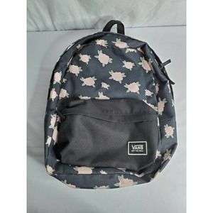 Vans Women/Girl Off The Wall Black Pink Roses Floral Backpack